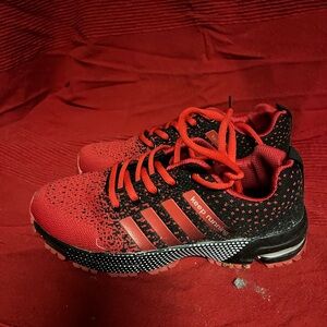 Adidas Black and Red Athletic Sneakers